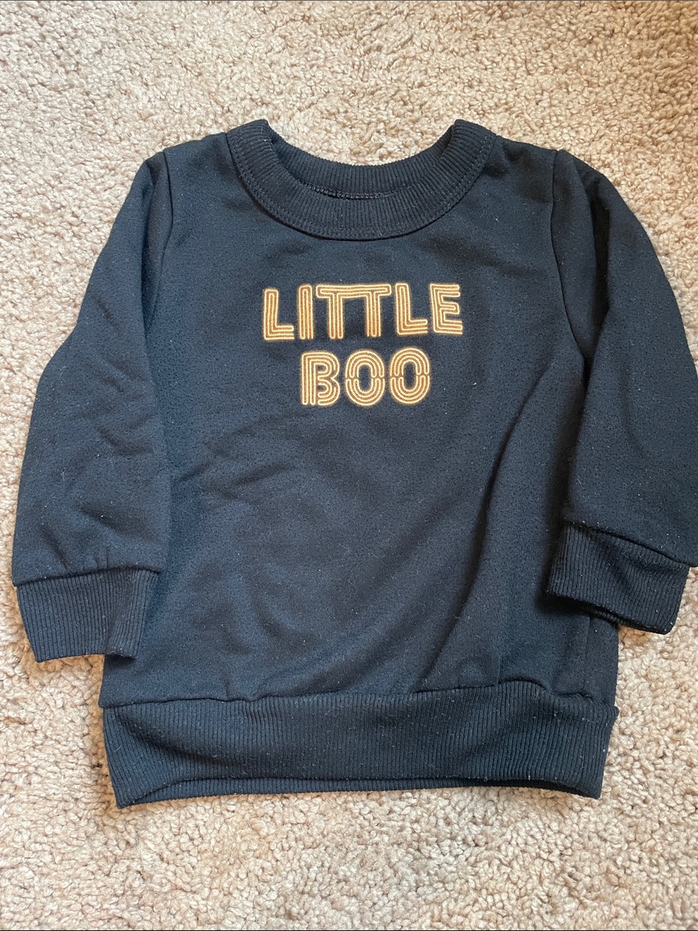 Little Boo Black Kids Sweatshirt - 12m